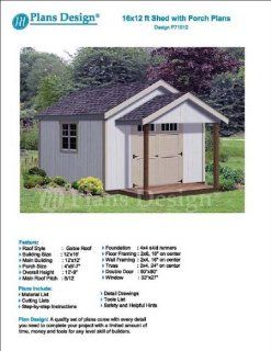 16' x 12' Potting Patio / Poolhouse Covered Garden Shed Plans   Design #P71612   Woodworking Project Plans  