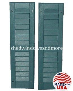 Louvered Shed Shutter or Playhouse Shutter, Blue 9" X 27", 1 Pair