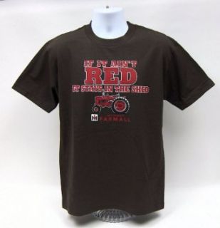 Country Casuals International Harvester Logo If it Ain't RED it Stays in the Shed Men's Short Sleeve Tee. Brown. 3X Large. Clothing