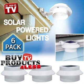 6 Pack Deal   Outdoor Solar Gutter LED Lights   White Sun Power Smart LED Solar Gutter Night Utility Security Light for Indoor Outdoor Permanent or Portable for Any House, Fence, Garden, Garage, Shed, Walkways, Stairs   Anywhere Safety Lite.   Basic Handhe