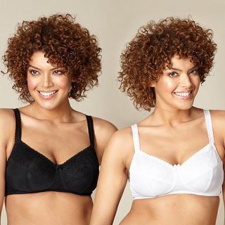 Miriam Stoppard Nurture Pack of two black and white maternity bras