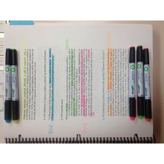 Zebra   Eco Zebrite Double Ended Highlighters, Chisel/Fine Point, BE, GN, PK, OE, YW, 5/PK  Bible Highlighters 