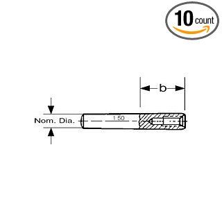(10pcs) Metric DIN 7978 M10X60 Taper Pin With Internal Thread Free Cutting Steel 9SMnPb28 #10718 (Similar to AISI #12L13) Ships Free in USA