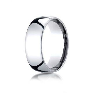 Palladium 8mm Slightly Domed Standard Comfort Fit Ring Size 9.5 Jewelry