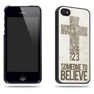 Someone To Believe Cross Religion Quote Phone Case Shell for iPhone 5 / 5s Cell Phones & Accessories