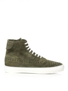Perforated suede high top trainers  Alexander McQueen  MATCH