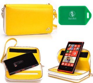 Nokia Lumia 920 Runway series wristlet wallet in Yellow PLUS bonus NEVISS luggage tag 