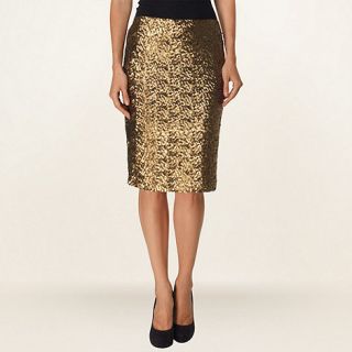 Phase Eight Gold rhonda sequin skirt
