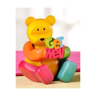 Pozy Celebration Bears   Collectable Wooden Bear   Get Well Soon   Collectible Figurines