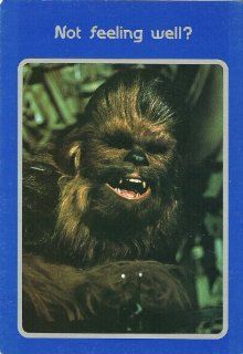 COLLECTIBLE 1977 STAR WARS CHEWBACCA GET WELL SOON GREETING CARD WITH ENVELOPE   OUT OF PRINT 