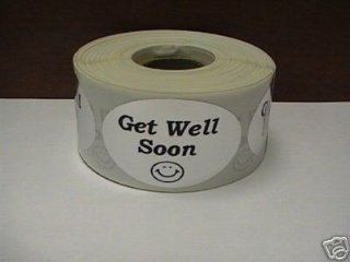 100 1.25x2 Silver GET WELL SOON Mailing Labels Stickers 