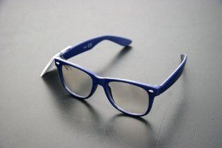 Wayfarer Style Hornbrille Sonnenbrille dunkelblau Brille UV Schutz Trendy 80er Retro Sport & Freizeit