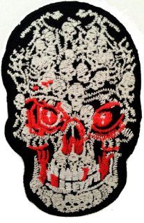 Cool Skull with skeleton tatoo Punk Rock Biker Patch ''6 x 9,5 cm''   Aufnher Aufbgler Applikation Applique Bgelbilder Flicken Embroidered Iron on Patches Auto