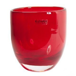 Windlicht Kbel Tischlicht BORNEO, hochwertiges Glas, rund, rot, Kaheku, 12 cm Küche & Haushalt