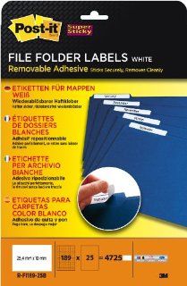 Post it Super Sticky Etiketten fr Mappen fr Inkjet, Laser, Kopierer, 25.4 x 10 mm, 4725 Etiketten Bürobedarf & Schreibwaren