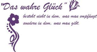 WANDTATTOO f475 Sprche & Zitate "Das wahre Glck" 80x43 cm   violett Küche & Haushalt