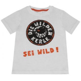 Wilde Kerle Jungen T Shirt 85201, Gr. 116, Wei (001 white) Bekleidung