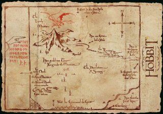 Der Hobbit Poster Bilbo Lonely Mountain Map   Der Einsame Berg Karte (98 x 68 cm) Spielzeug