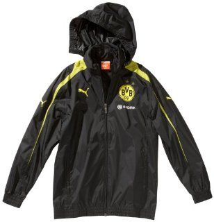 PUMA Kinder Jacke BVB Rain, black blazing yellow, 128, 742716 01 Sport & Freizeit