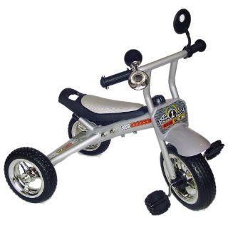 bike*star Kinder Dreirad mit Schiebestange   Farbe Silber Spielzeug