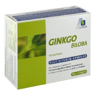 Avitale Ginkgo 100 mg Kapseln + B1, C + E, 192 Stck, 1er Pack (1 x 112 g) Lebensmittel & Getrnke