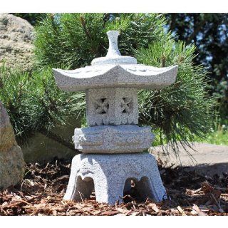 Japanische Steinlaterne Rokkau Yukimi Steinlampe Granit Laterne Garten