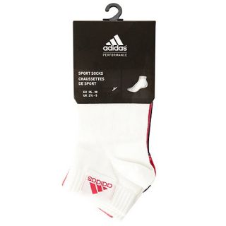 adidas Adidas Pack of three pink white and purple ankle socks