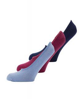 3 Pack Blue Navy Burgundy Ballerina Socks