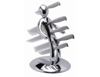 Design Messerblock Voodoo Kchenmesser Messer Set Mnnchen Raffaele Iannello Messerset   CHROM Küche & Haushalt