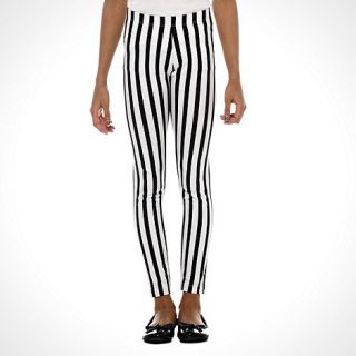 bluezoo Girls black block striped leggings