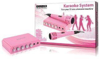 Knig HAV KM10P Karaoke Mixer Inkl. 2x Mikrofon pink Musikinstrumente