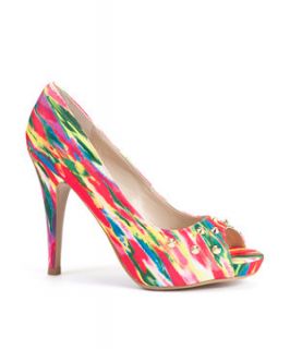 Multicoloured Printed Peep Toe