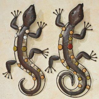 Wanddekoration Echse Salamander aus Metall 52cm Küche & Haushalt
