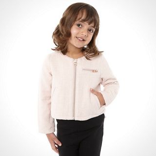 Baker by Ted Baker Girls light pink zip up boucle jacket