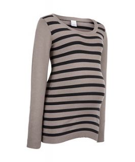 Mamalicious Brown and Black Stripe Long Sleeve Knitted Top