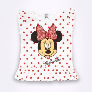 Disney Girls white Minnie Mouse peplum t shirt