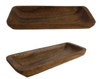 Holz Tablett aus Akazie 33x11cm   Schale Obstschale   Deko Dekoration Aufbewahrung Küche & Haushalt