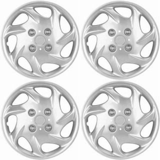 Seven Whorl Design Silver Abs 14 inch Hub Caps (set Of 4)