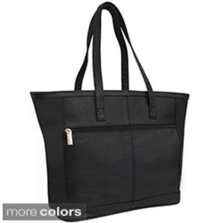 Amerileather Cosmopolitan Leather Zip top Tote Bag