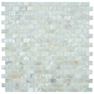 EliteTile Shore Seashell Textured Mosaic in White