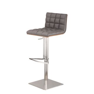 Armen Living Oslo Adjustable Height Bar Stool with Cushion