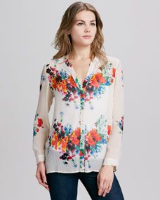 Joie Devitri Floral V Neck Top