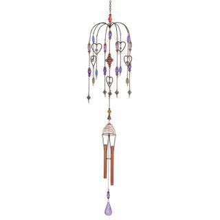 Carson 22 in. Wire Works Heart Drop Wind Chime