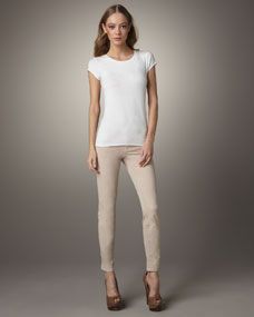J Brand Jeans 811 Mid Rise Skinny Twill Jeans, Nude