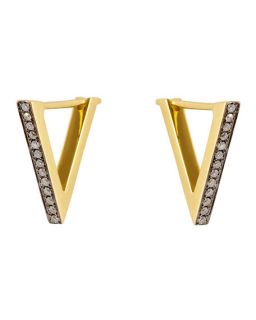 Noor Fares Geo 101 Yellow Gold Diamond Triangle Earrings