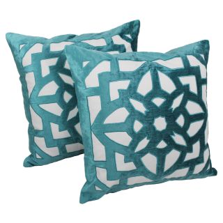 Blazing Needles 20 x 20 in. Velvet Elegance Applique Throw Pillow   Set of 2   Decorative Pillows