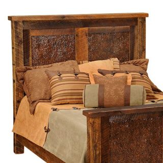Barnwood Copper Inset Headboard   Clear Catalyzed Lacquer over Natural Wood