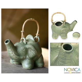 Ceramic Elephant Green Tea Teapot (Indonesia)   11461271  