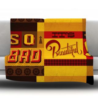 So Bad Its Beautiful by Roberlan Fleece Throw Blanket