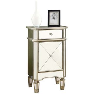 Monarch Specialties Inc. 1 Drawer Mirrored Accent Cabinet